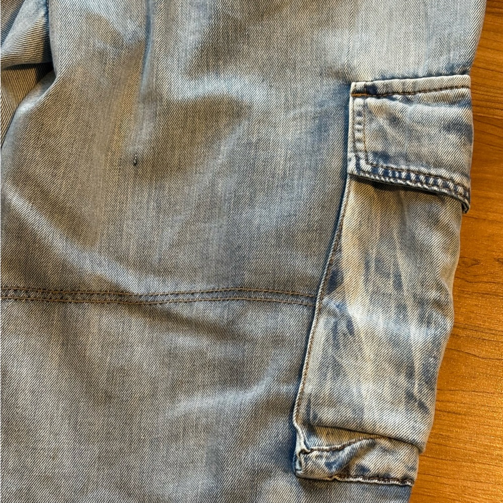 POL Multi Cargo Pocket Drawstring Waist Baggy Denim Joggers Women’s Large - Picture 11 of 15